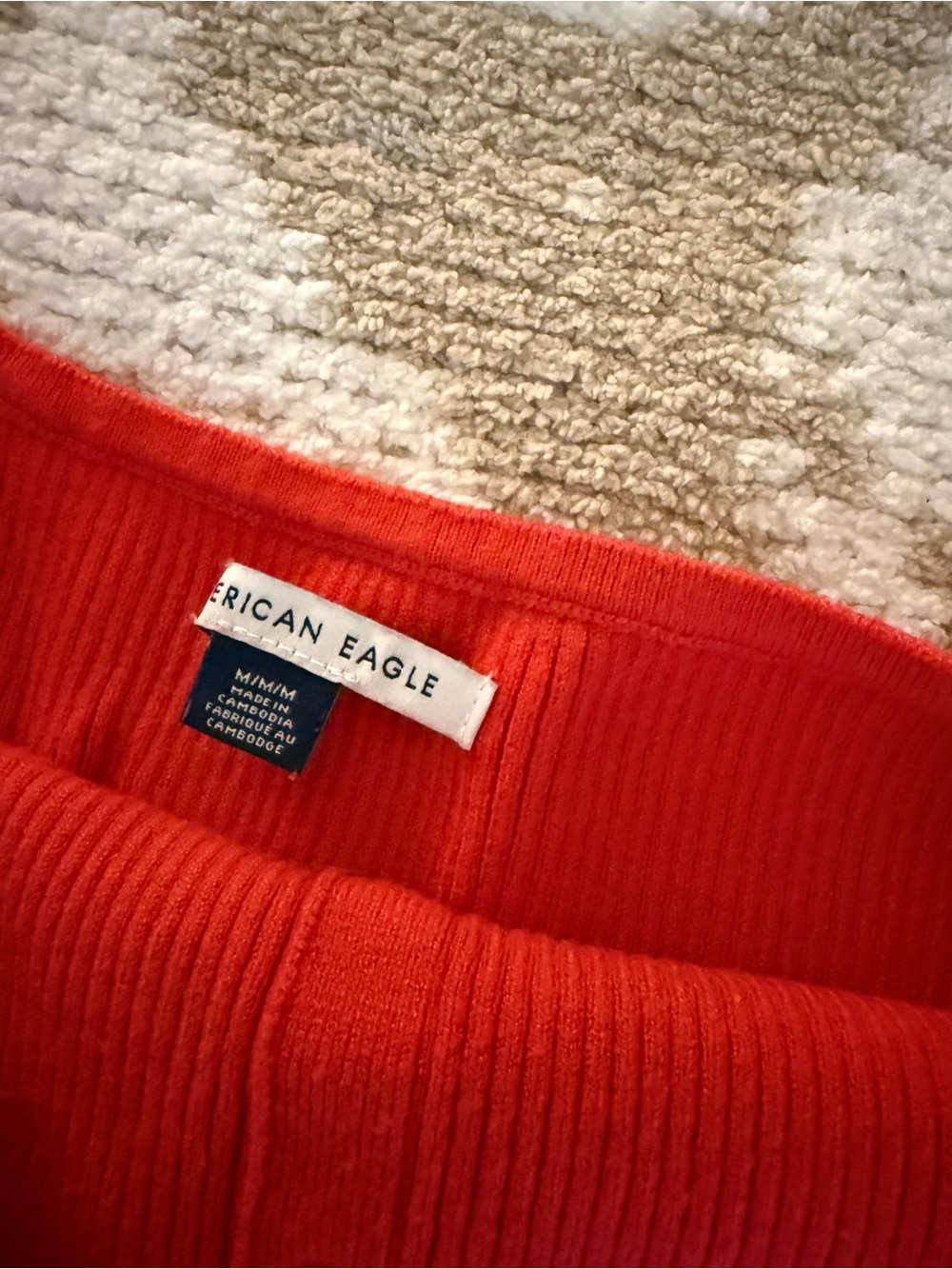 Red Button-Front Knit Tube Top - Picture 2 of 2
